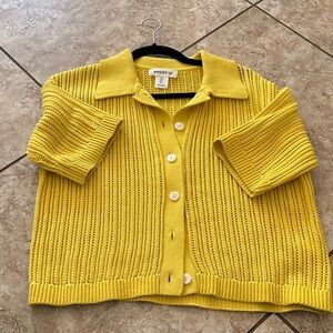 BAILEY 44 YELLOW KNIT BUTTON DOWN CARDIGAN TOP S